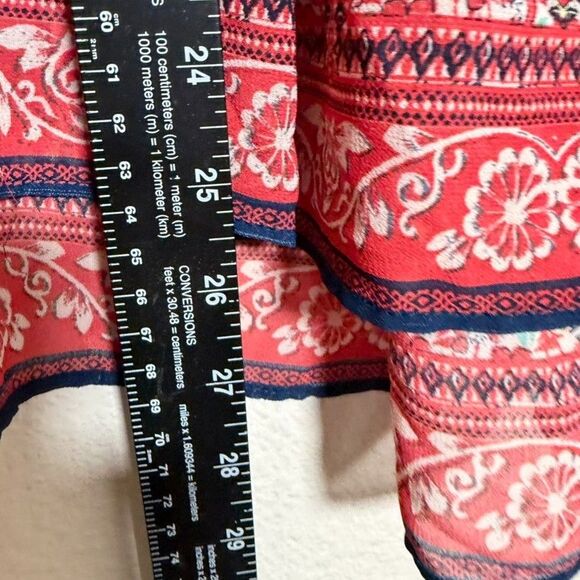 Knox Rose Blouse Women's Large V-Neck Short Sleeve Cottage Boho Sheer Top - Picture 5 of 8